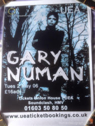 Gary Numan 2006 Jagged Tour Venue Poster Norwich